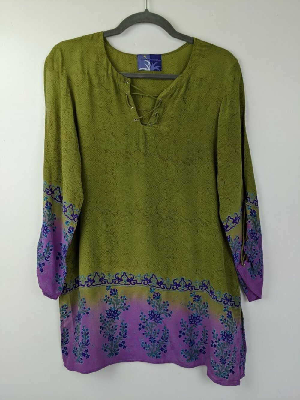 CHARU PARASHAR – INDIAN COUTURE DESIGNER – SILK TUNIC WOMENS SIZE MEDIUM KURTA